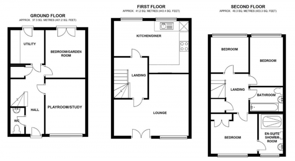 Floor Plan Image for 3 Bedroom Town House for Sale in Valencia Road, Coombe Fields, Coventry