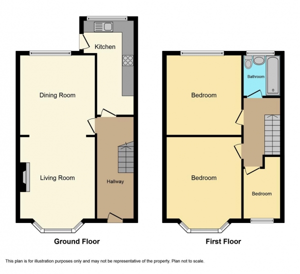 Floor Plan Image for 3 Bedroom End of Terrace House for Sale in Rutherglen Avenue, Whitley, Coventry