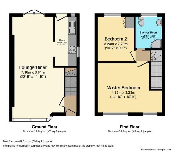 Floor Plan Image for 2 Bedroom End of Terrace House for Sale in Herrick Road, Wyken, Coventry