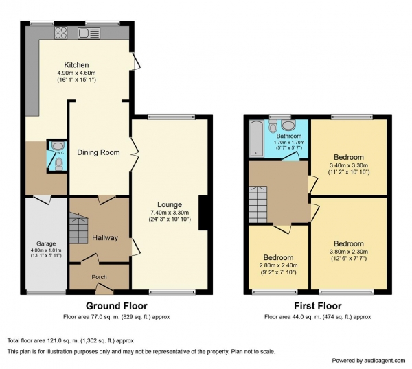 Floor Plan Image for 3 Bedroom Semi-Detached House for Sale in The Jordans, Allesley Park, Coventry