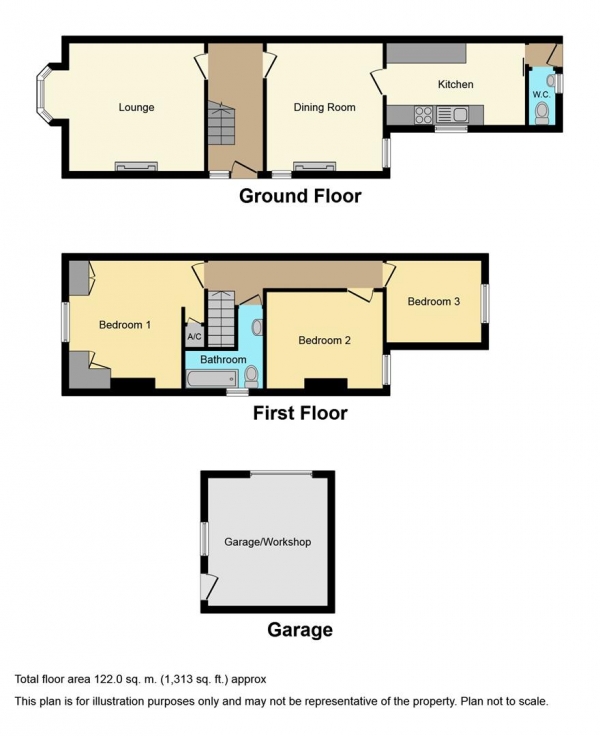 Floor Plan Image for 3 Bedroom Semi-Detached House for Sale in The Grove, Bedworth