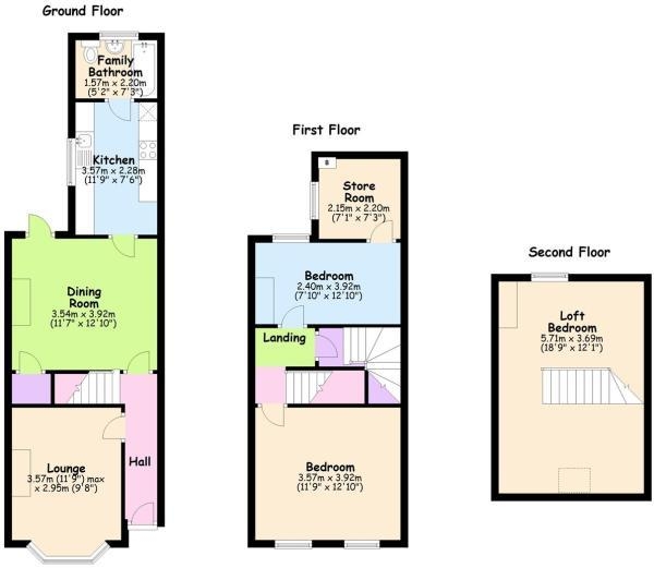 Floor Plan Image for 3 Bedroom Terraced House for Sale in Harefield Road, Stoke, Coventry