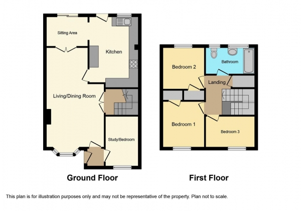 Floor Plan for 3 Bedroom Property for Sale in Wareham Green, Coventry, CV2, 2JL - Offers Over &pound215,000
