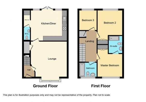 Floor Plan Image for 3 Bedroom Terraced House for Sale in Molay Close, Tile Hill, Coventry