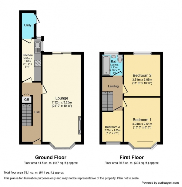 Floor Plan Image for 3 Bedroom End of Terrace House for Sale in Brookside Avenue, Whoberley, Coventry