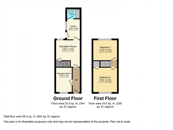 Floor Plan Image for 2 Bedroom Terraced House for Sale in Alfred Road, Hillfields, Coventry