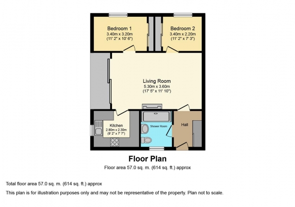 Floor Plan Image for 2 Bedroom Flat for Sale in Sutherland Court, Sutherland Avenue, Mount Nod, Coventry