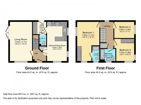 Floor Plan Image for 3 Bedroom Detached House for Sale in Harold Rafferty Close, Foleshill, Coventry