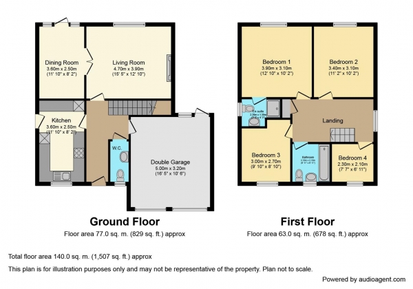 Floor Plan for 4 Bedroom Detached House for Sale in Woodridge Avenue, Allesley Green, Coventry, CV5, 7PY -  &pound415,000