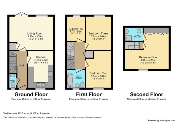 Floor Plan Image for 4 Bedroom Semi-Detached House for Sale in Kare Road, The Brambles, Wyken, Coventry