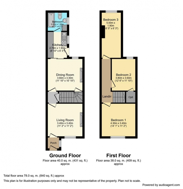 Floor Plan Image for 3 Bedroom Terraced House for Sale in Broomfield Road, Earlsdon, Coventry