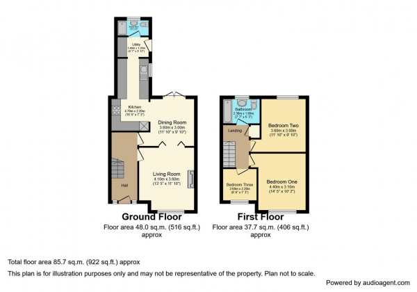 Floor Plan Image for 3 Bedroom End of Terrace House for Sale in Yarningale Road, Weeford Estate, Willenhall, Coventry