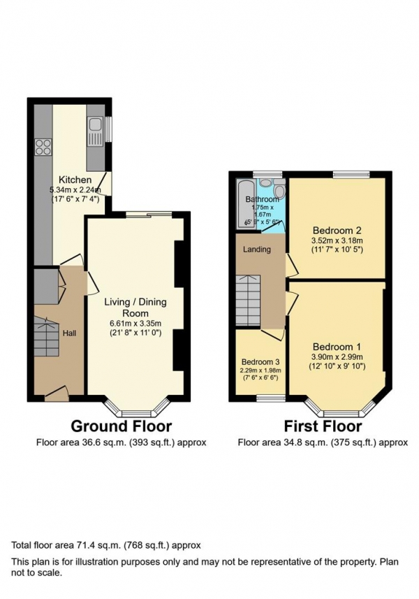 Floor Plan Image for 3 Bedroom Property for Sale in Queen Isabels Avenue, Cheylesmore, Coventry