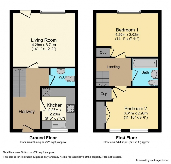 Floor Plan Image for 2 Bedroom Property for Sale in St. Marys Priory Road, Radford, Coventry