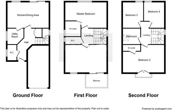 Floor Plan Image for 4 Bedroom Detached House for Sale in Grove Road, Ansty, Nr Coventry