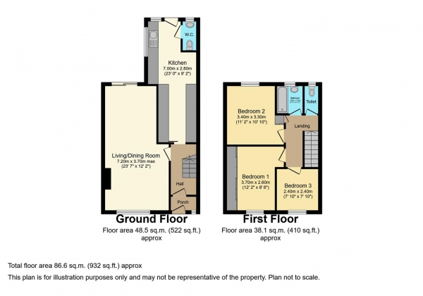 Floor Plan Image for 3 Bedroom Terraced House for Sale in Harold Road, Wyken, Coventry