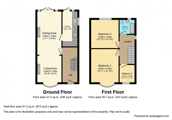 Floor Plan Image for 3 Bedroom End of Terrace House for Sale in Lincroft Crescent, Chapelfields, Coventry