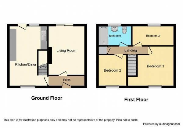 Floor Plan Image for 3 Bedroom Terraced House for Sale in Field March, Willenhall, Coventry