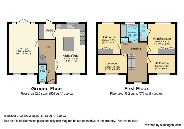 Floor Plan Image for 4 Bedroom Detached House for Sale in Kelway, Binley, Coventry