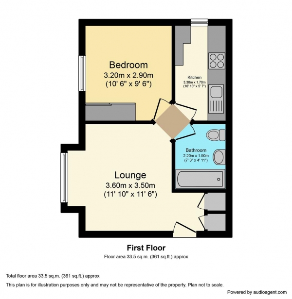 Floor Plan Image for 1 Bedroom Apartment for Sale in Anderton Road, Longford, Coventry