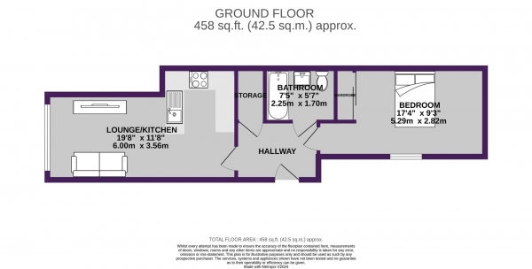 Floor Plan Image for 1 Bedroom Apartment for Sale in Victoria Mill, Houldsworth Street, Reddish