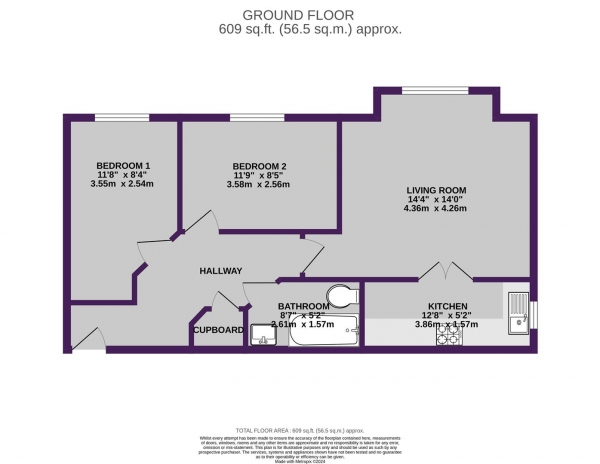 Floor Plan Image for 2 Bedroom Apartment for Sale in Deanery Court, Manchester