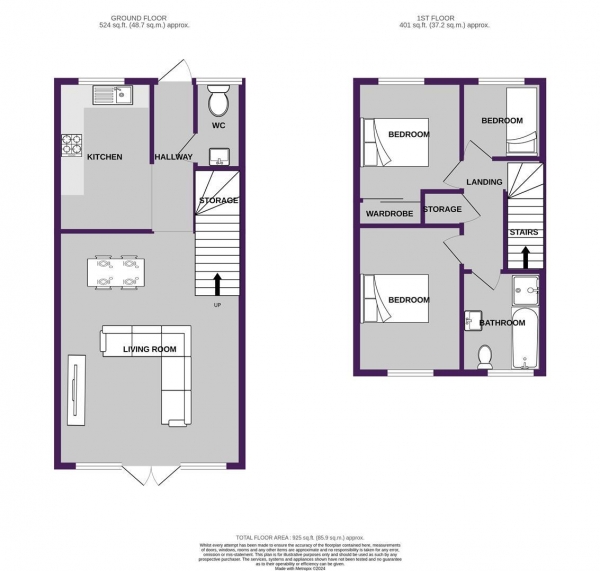 Floor Plan Image for 3 Bedroom Property for Sale in Hatton Gardens, Salford