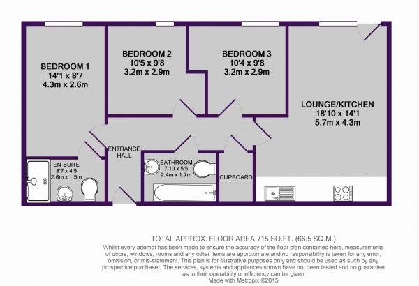 Floor Plan Image for 3 Bedroom Apartment for Sale in The Riley Building, Derwent Street, Salford