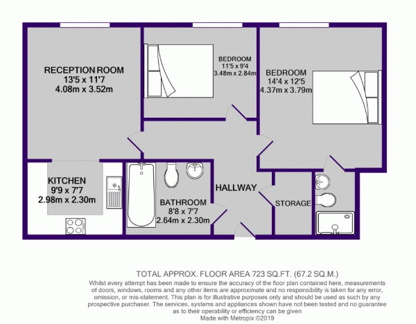 Floor Plan Image for 2 Bedroom Apartment to Rent in Hill Quays, Jordan Street, Manchester