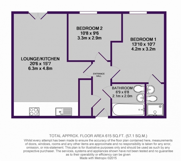 Floor Plan Image for 2 Bedroom Apartment to Rent in Alto, Sillavan Way, Salford