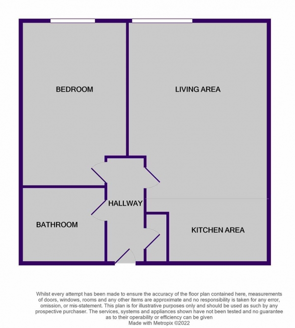 Floor Plan Image for 1 Bedroom Apartment to Rent in Hudson Court, Broadway, Salford