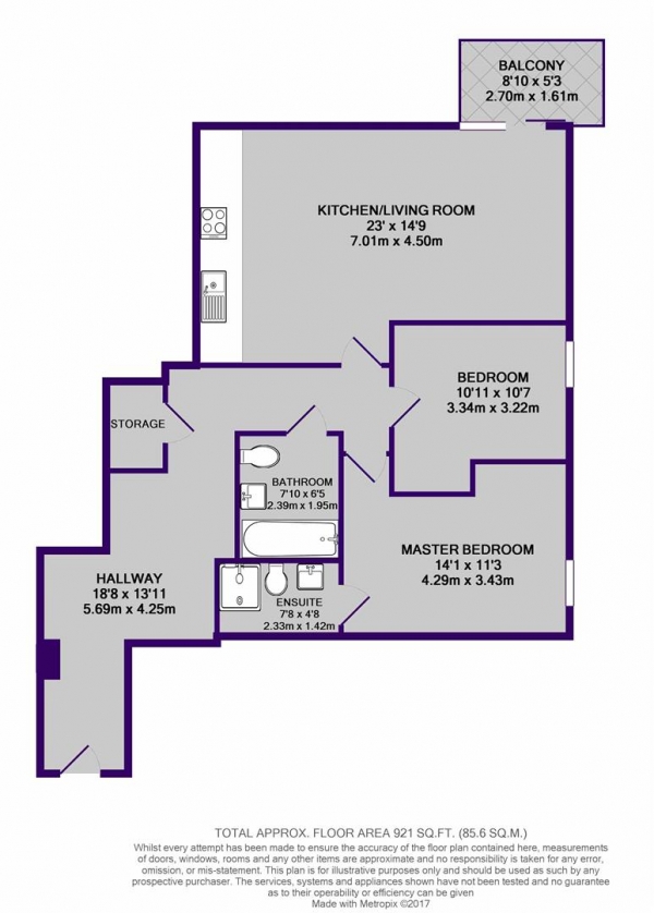 Floor Plan Image for 2 Bedroom Apartment to Rent in 1 Cambridge Street, Manchester