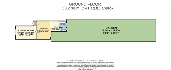 Floor Plan Image for 1 Bedroom Ground Maisonette for Sale in Weston Park, Couch End