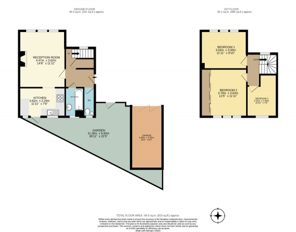 Floor Plan Image for 3 Bedroom Semi-Detached House to Rent in Brookfield Close, Mill Hill, London, NW7