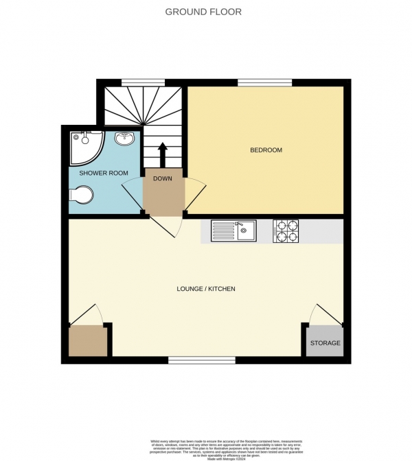 Floor Plan Image for 1 Bedroom Flat to Rent in Fairbridge Road, Archway