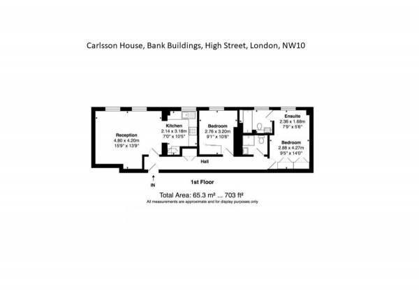 Floor Plan Image for 2 Bedroom Apartment to Rent in Bank Buildings, High Street, Willesden Junction, London, NW10