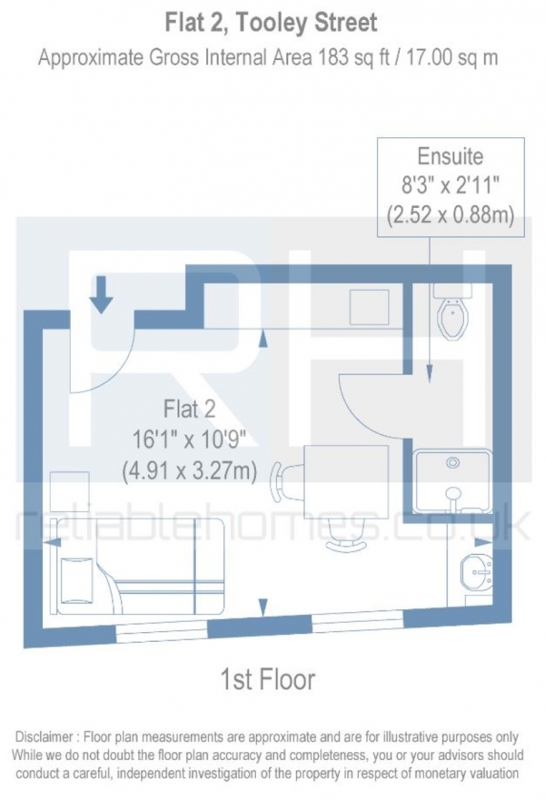 Floor Plan Image for Apartment to Rent in Lowri Building, Tooley Street, London, SE1