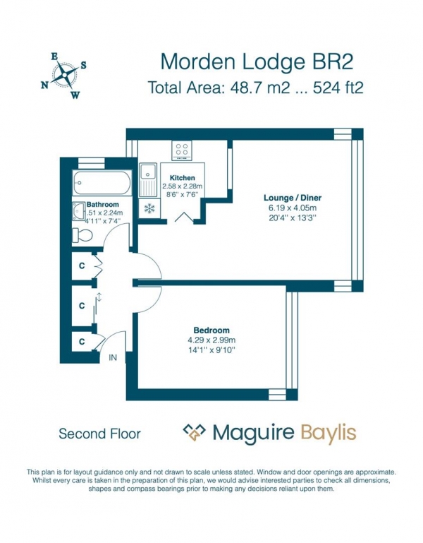 Floor Plan Image for 1 Bedroom Apartment for Sale in Beckenham Grove, Shortlands, BR2