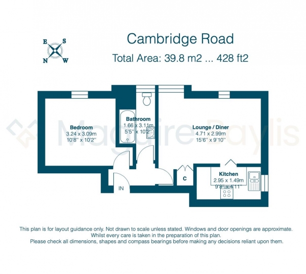 Floor Plan Image for 1 Bedroom Flat for Sale in Cambridge Road, Bromley, BR1