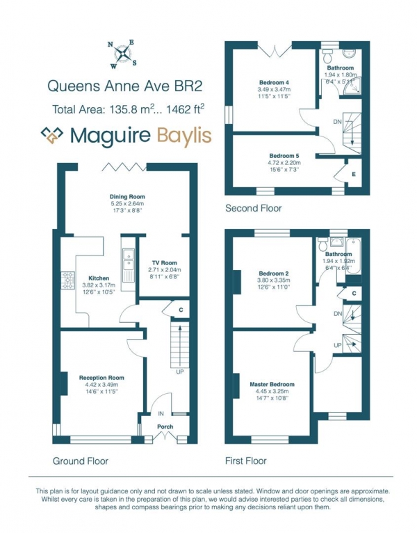 Floor Plan Image for 5 Bedroom End of Terrace House for Sale in Queen Anne Avenue, Bromley, BR2