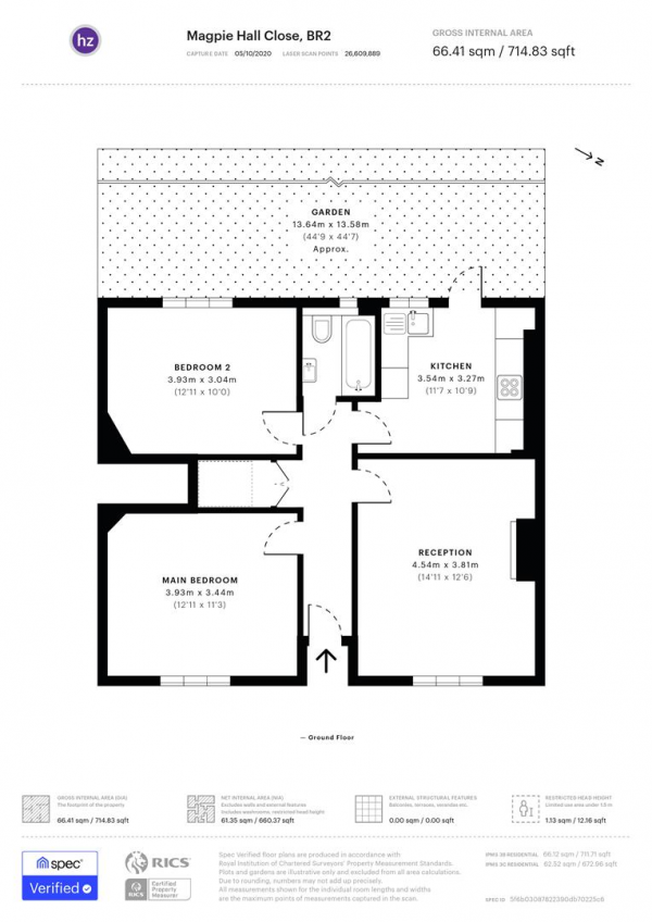 Floor Plan Image for 2 Bedroom Maisonette for Sale in Magpie Hall Close, Bromley Common, BR2