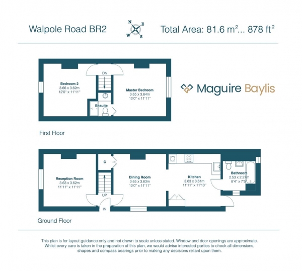 Floor Plan Image for 2 Bedroom Semi-Detached House for Sale in Walpole Road, Chatterton Village, Bromley, BR2