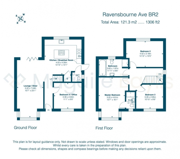 Floor Plan for 3 Bedroom Detached House for Sale in Ravensbourne Avenue, Shortlands, BR2, BR2, 0AU -  &pound725,000