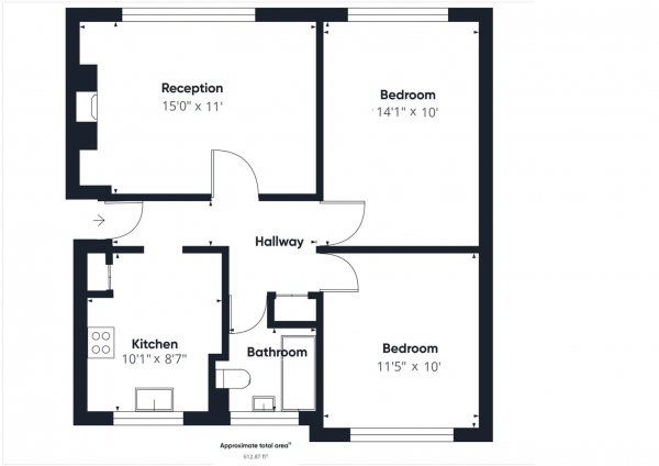 Floor Plan Image for 2 Bedroom Apartment for Sale in Martins Road, Shortlands, Bromley, BR2