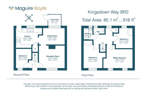 Floor Plan Image for 3 Bedroom Terraced House for Sale in Kingsdown Way, Hayes, Bromley, BR2