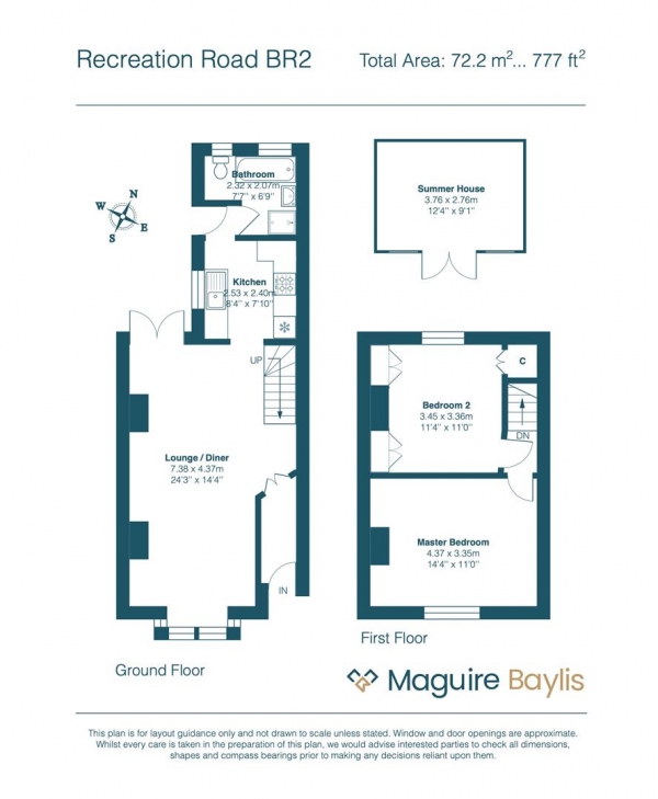 Floor Plan Image for 2 Bedroom Terraced House for Sale in Recreation Road, Shortlands, Bromley, BR2