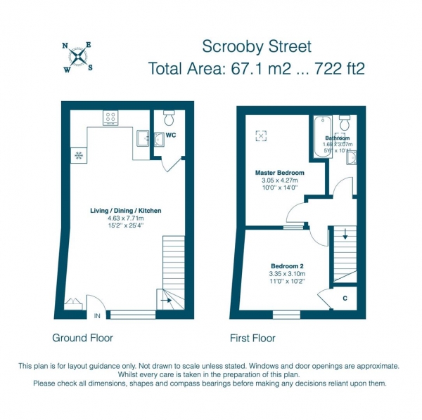 Floor Plan Image for 2 Bedroom Mews for Sale in Scrooby Street, London, SE6