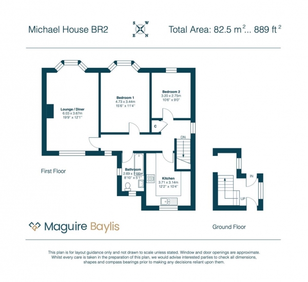 Floor Plan Image for 2 Bedroom Maisonette to Rent in Shortlands Road, Shortlands, Bromley, BR2