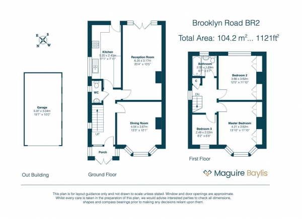 Floor Plan Image for 3 Bedroom Semi-Detached House for Sale in Brooklyn Road, Bromley, BR2