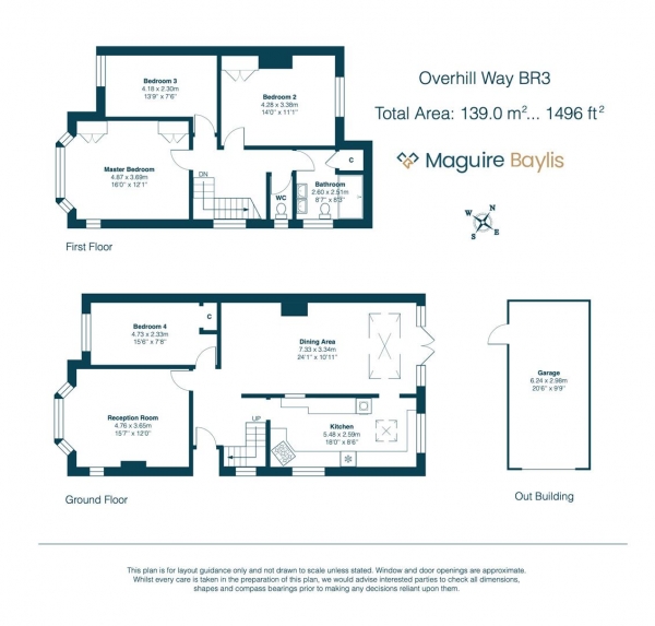 Floor Plan Image for 4 Bedroom Semi-Detached House for Sale in Overhill Way, Park Langley, Beckenham, BR3